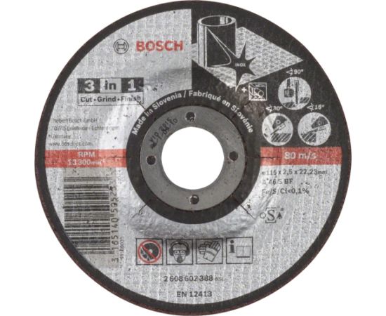 Griešanas un rupjapstrādes disks Bosch A 46 S BF; 115x2,5 mm Dažādi diski