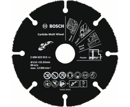 Griešanas disks kokam leņķa slīpmašīnām Bosch 2608623012; 115x1 mm Различные диски