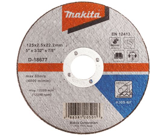 Abrazīvais griešanas disks Makita A 30 S; 125x2,5 mm Различные диски