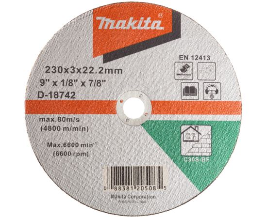 Abrazīvais griešanas disks Makita C30S; 230x3 mm Dažādi diski