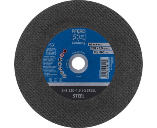 Abrazīvais griešanas disks Pferd SG Steel; 230x1,9x22,23 mm Dažādi diski