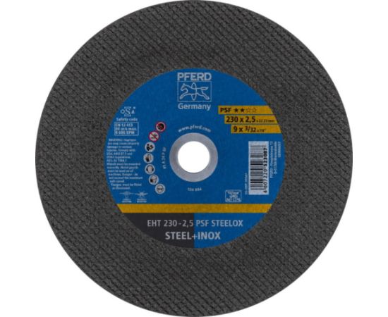 Abrazīvais griešanas disks Pferd PSF Steelox; 230x2,5x22,23 mm Dažādi diski
