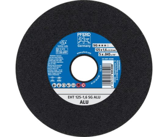 Abrazīvais griešanas disks Pferd SG Alu; 125x1,6x22,23 mm Dažādi diski