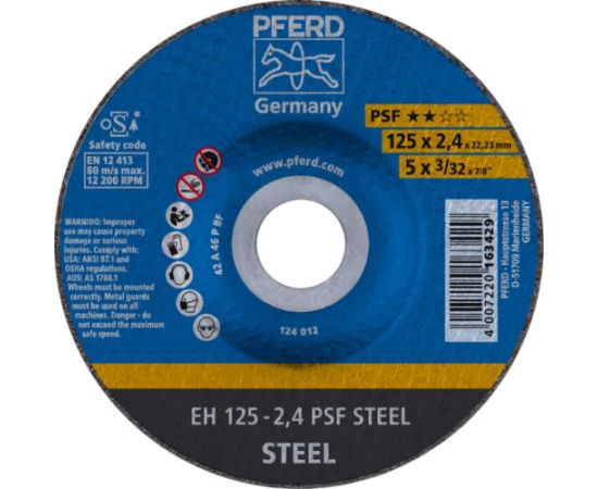 Abrazīvais griešanas disks Pferd PSF Steel EH; 125x2,4 mm Различные диски
