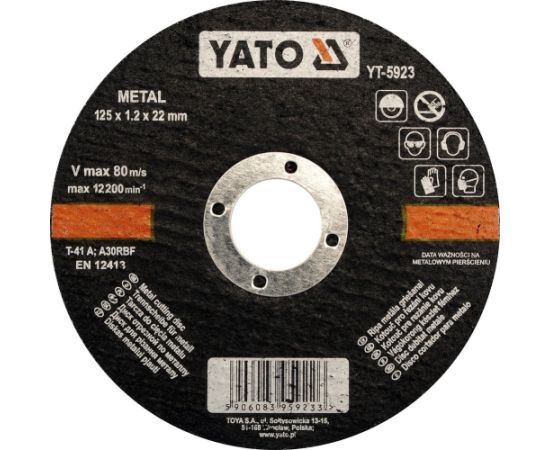 Abrazīvais griešanas disks Yato YT-5923; 125x1,2x22 mm Dažādi diski