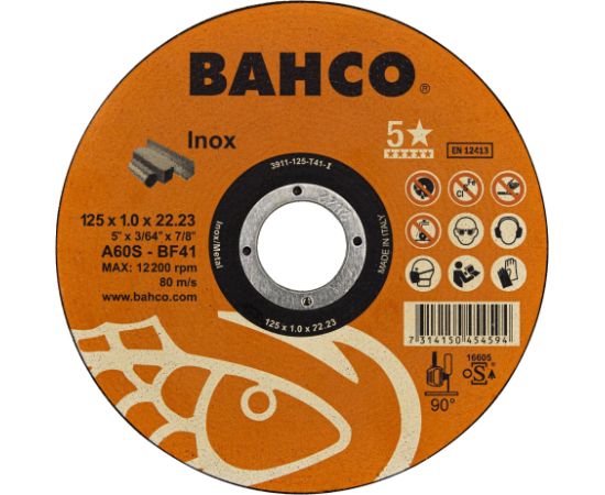 Abrazīvais griešanas disks Bahco Inox; 125x1 mm Различные диски