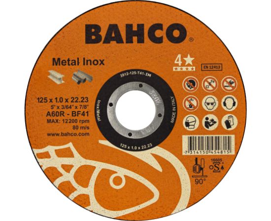 Abrazīvais griešanas disks Bahco Metal Inox; 125x1,6 mm Различные диски