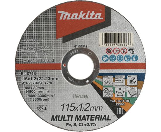 Abrazīvais griešanas disks Makita E-10718; 115x1,2x22,23 mm Различные диски