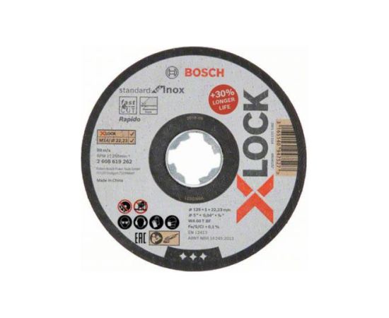 Abrazīvais griešanas disks Bosch 2608619364; 125x22,23 mm; X-Lock; 10 gab. Dažādi diski