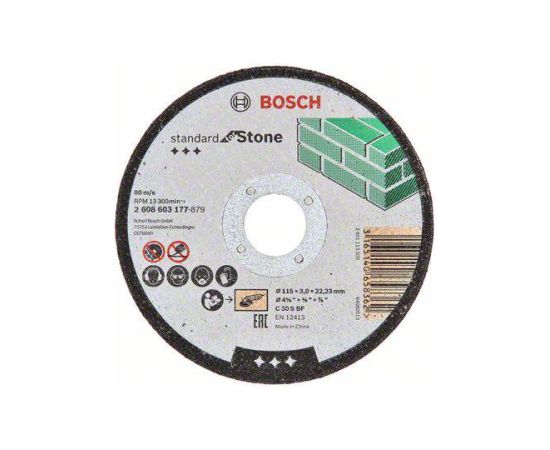 Abrazīvais griešanas disks Bosch Standard for Stone 2608603177; 115x22,23 mm Различные диски