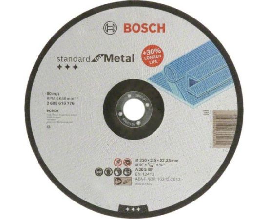 Abrazīvais griešanas disks Bosch Standard for Metal 2608619776; 230x22,23 mm Различные диски