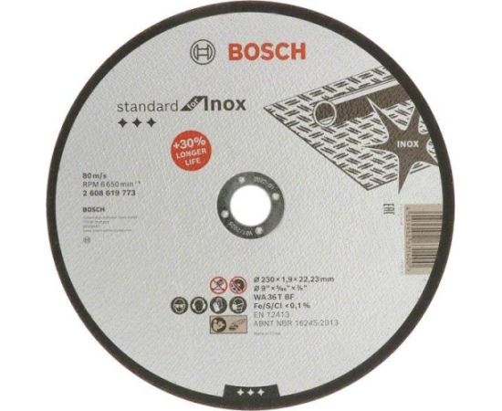 Abrazīvais griešanas disks Bosch Standard for Inox 2608619773; 230x22,23 mm Различные диски