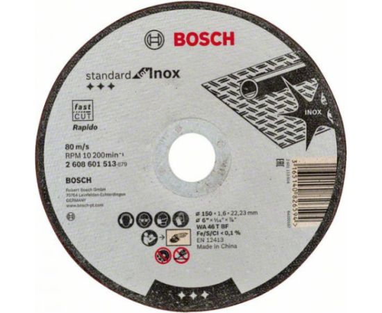 Abrazīvais griešanas disks Bosch Standard for Inox 2608603172; 125x22,23 mm Различные диски