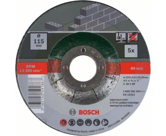 Griešanas disks Bosch 2609256334; 115x22,23 mm Dažādi diski