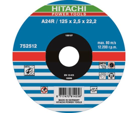 Abrazīvais griešanas disks Hikoki 752512; 125x2,5 mm Dažādi diski