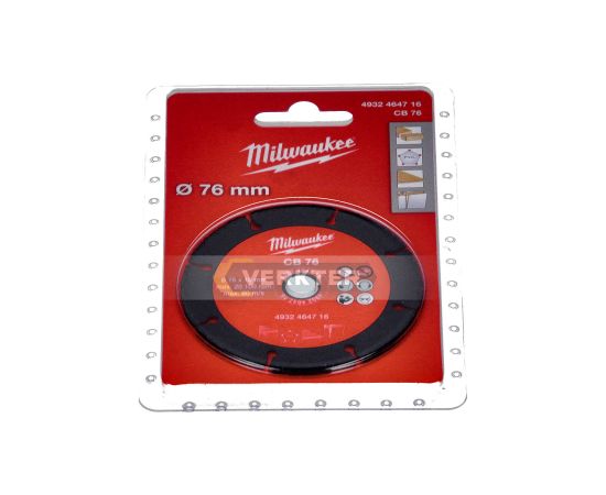 Griešanas disks kokam Milwaukee 4932464716; 76x1 mm Dažādi diski