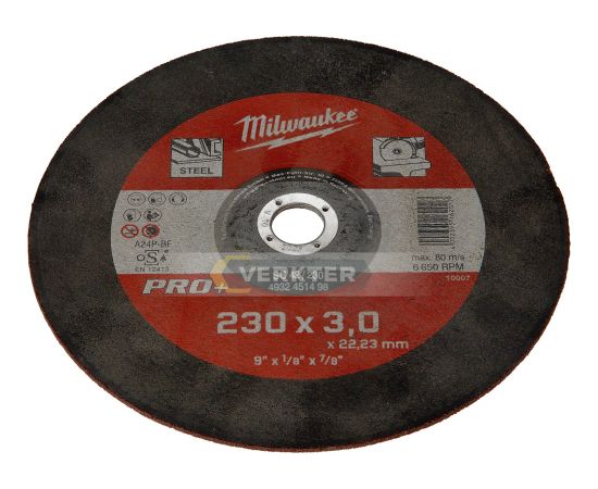 Abrazīvais griešanas disks Milwaukee PRO+ 4932451498; 230x3 mm; metālam Различные диски