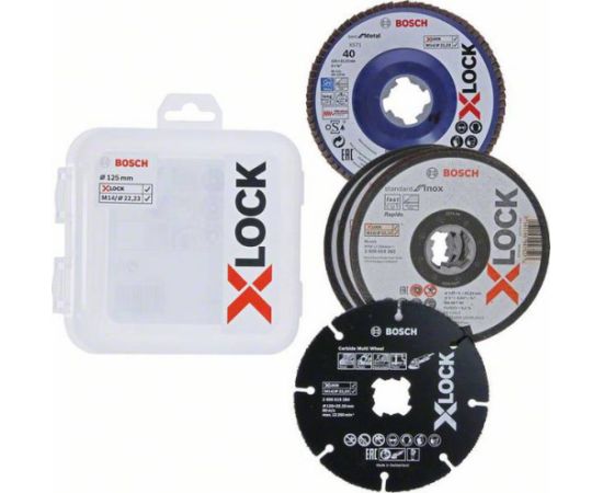 Griešanas disks Bosch X-LOCK Starter Kit; 125 mm; 5 gab. Различные диски
