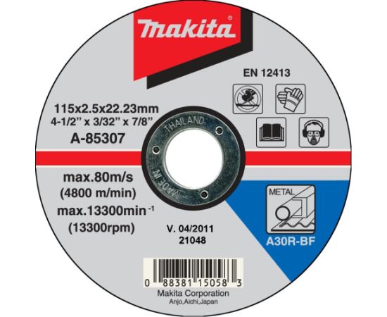 Abrazīvais griešanas disks Makita; 115 mm metālam Dažādi diski