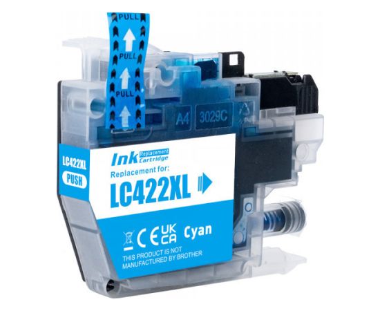 Compatible ink Brother LC422 XL, Cyan Чернила для принтера
