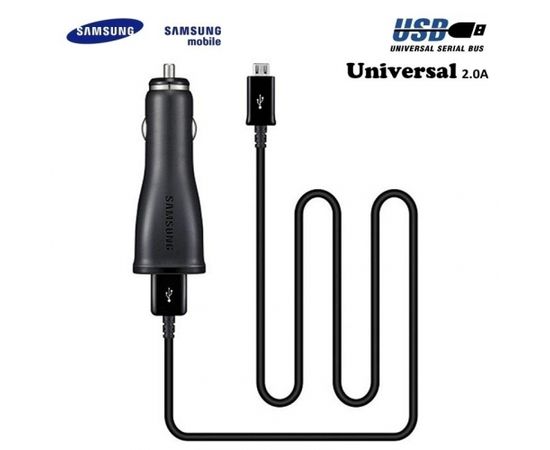Samsung EP-LN915U Universāls 2A 15W USB Ātrs Auto Lādētājs + Micro USB Datu Kabelis 1.2m (OEM)