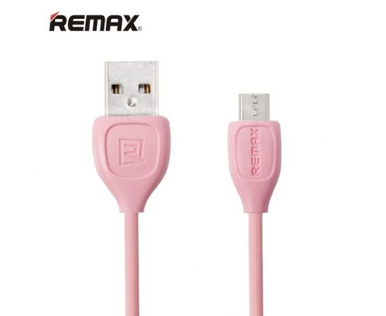 Remax LESU Izturīgs un fleksibls Universāls Micro USB uz USB Datu un uzlādes Kabelis 1m Rozā