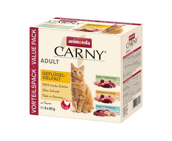 ANIMONDA Carny Adult Poultry mix - wet cat food - 8x85g Kaķu konservi