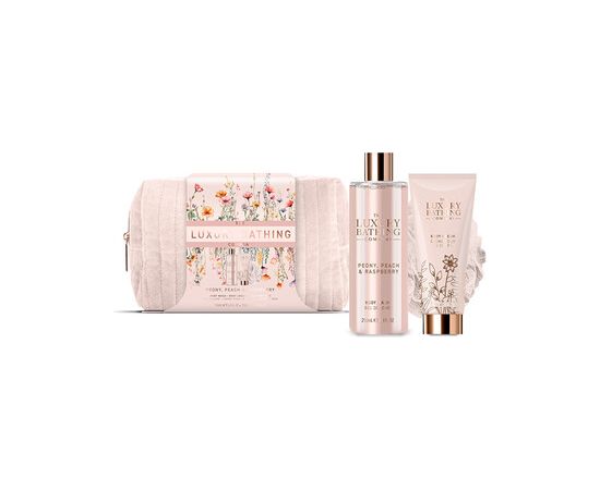 Uniquee Luxury Dárková sada péče o tělo v taštičce ( Pivoňka, Broskev & Malina ) Духи и косметика