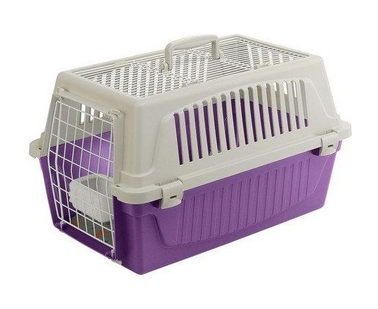 Ferplast Atlas 20 Open - transporter z otwieranym sufitem beżowo-fioletowy Сумки для перевозки собак и кошек
