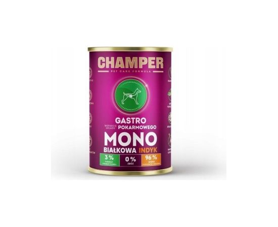 4vets CHAMPER GASTRO MONOBIAŁKOWA indyk mokra karma dla psa 400g Suņu barība
