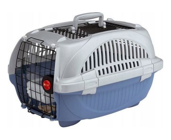 Ferplast Atlas Deluxe 20 Open - transporter z otwieranym dachem srebrno-niebieski [73040899] Suņu un kaķu transport somas
