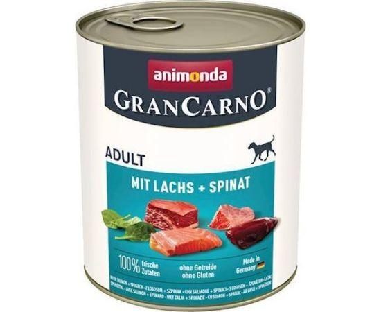 Animonda ANIMONDA GranCarno Adult Dog smak: Łosoś + szpinak 800g Suņu barība