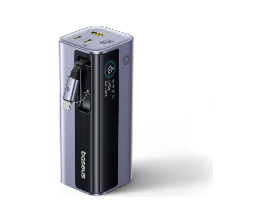 LiPo PowerBank 20000mAh 145W USB-A, USB-C ar ievelkamu USB-C kabeli, EnerGeek GR11, pelēks BASEUS Power Banks
