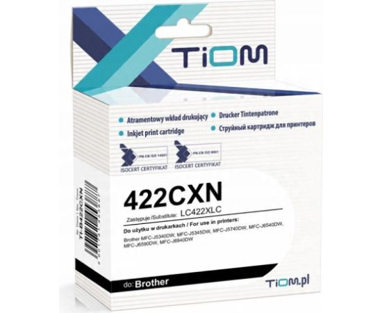 Tiom Tinte Brother 422CXN | LC422XLC | 1500 lp | 19ml | cyan Новинки Компьютерная техника