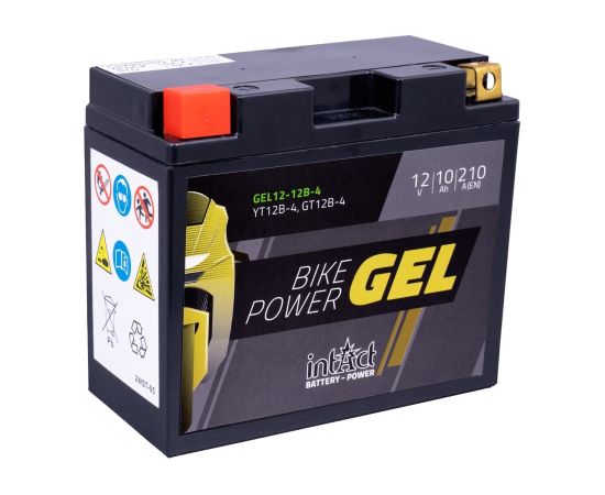 150 x 69 x 130 + - Intact Bike Power GEL 12V 10Ah(c20) 210A(EN) GT12B-4 EAN4250227524223 Akumulatori