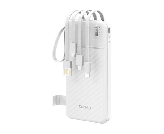Dudao   Dudao K11 10000mAh Powerbank with Built-in Cables White Power Banks