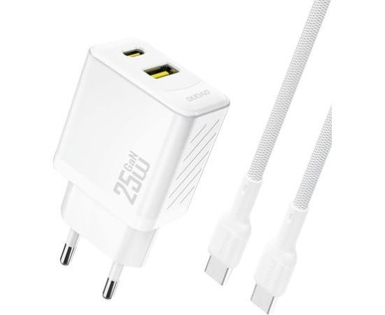 Dudao   Dudao A26TCEU PD QC 25W GaN USB-A USB-C Wall Charger with USB-C Cable White Зарядные устройства