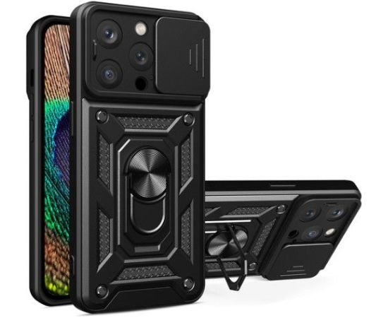 iLike Apple  iPhone 14 Pro Max Armor Camshield case Black Neoriģinālie Maciņi