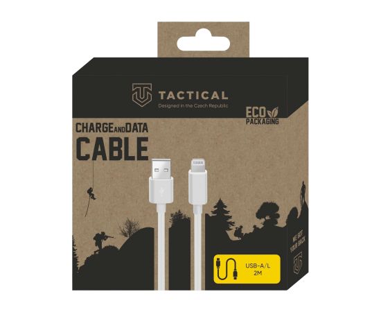 Tactical Smooth Thread USB-A/Lightning Kabelis 2m / balts Data USB kabeļi