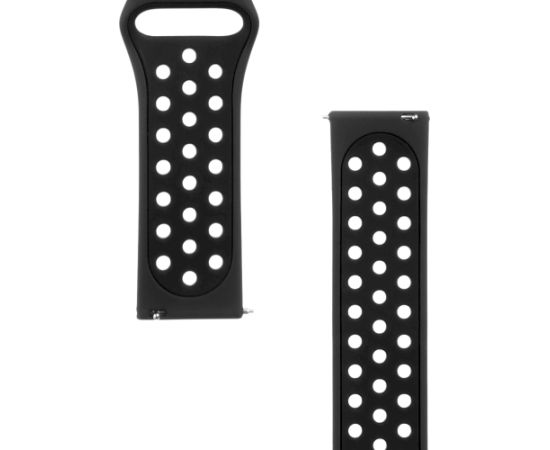 Tactical 234 Double Silicone Band Ремешок для часов 22mm / чёрный Smart pūlksteņu aksesuāri