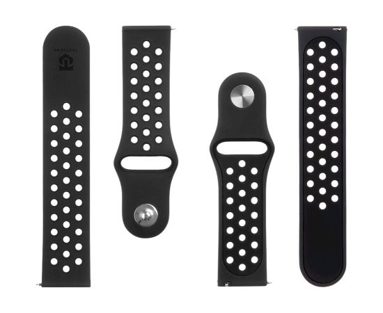 Tactical 234 Double Silicone Band Ремешок для часов 22mm / чёрный Smart pūlksteņu aksesuāri