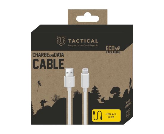 Tactical Smooth Thread USB-A/Lightning Kabelis 0.3m / balts Data USB kabeļi