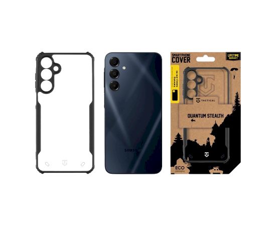 Tactical Quantum Stealth Cover Aizsargapvalks priekš Samsung Galaxy A16 4G/5G / caurspīdīgs/melns Neoriģinālie Maciņi