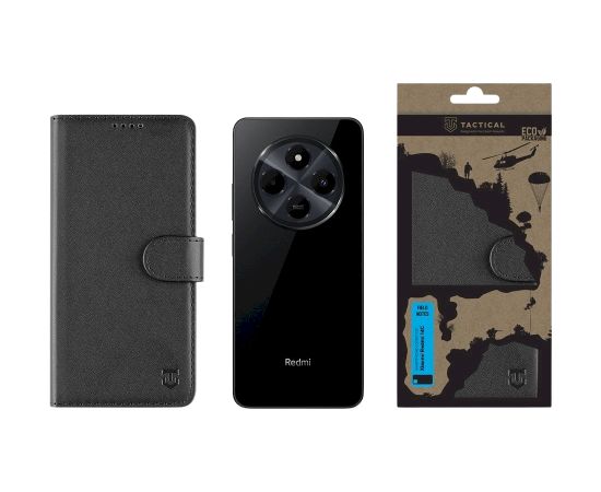 Tactical Field Notes Cover Aizsargapvalks priekš Xiaomi Redmi 14C 4G/A4 5G/Poco C75 / melns Neoriģinālie Maciņi