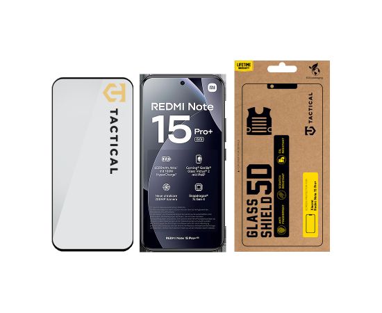 Tactical Glass Shield 5D для Xiaomi Redmi Note 15 Pro+ | черный Защитная пленка для экрана