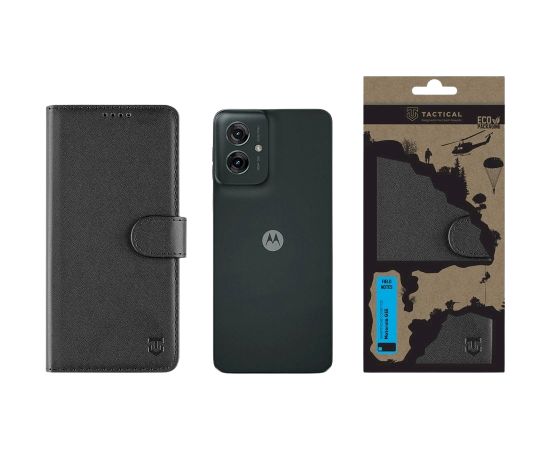 Tactical Field Notes Cover Aizsargapvalks priekš Motorola G55 / melns Neoriģinālie Maciņi