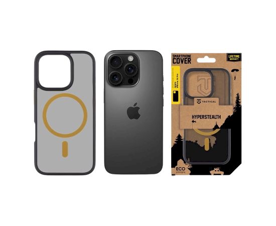 Tactical MagForce Hyperstealth 2.0 Aizsargapvalks priekš iPhone 16 Pro / melns/dzeltens Neoriģinālie Maciņi
