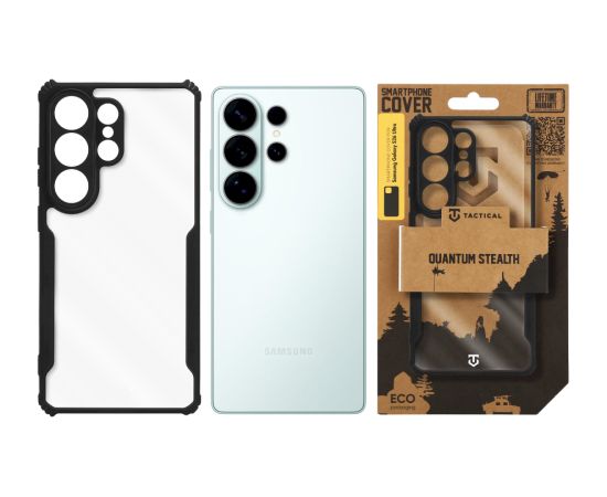 Tactical Quantum Stealth Cover Aizsargapvalks priekš Samsung Galaxy S26 Ultra / caurspīdīgs/melns Neoriģinālie Maciņi