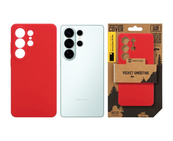 Tactical Velvet Smoothie Cover Aizsargapvalks priekš Samsung Galaxy S26 Ultra / sarkans Neoriģinālie Maciņi