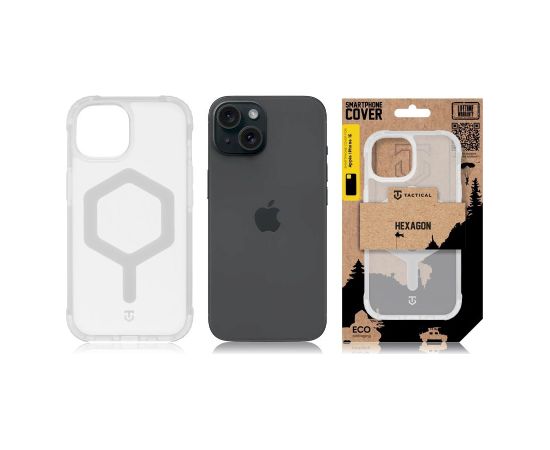 Tactical MagForce Hexagon Cover Aizsargapvalks priekš Apple iPhone 15 / balts Neoriģinālie Maciņi